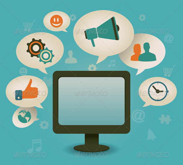 Vintage concept of social media - Technology Conceptual