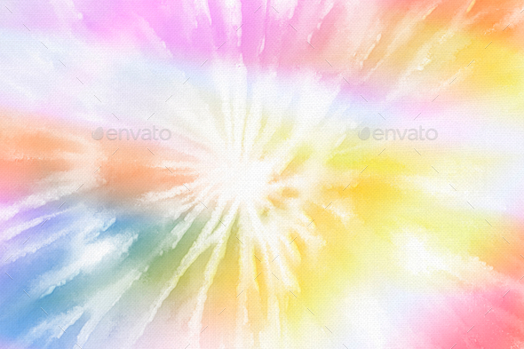 Rainbow tie dye background with pastel swirl watercolor paint - Stock Photo - Images
