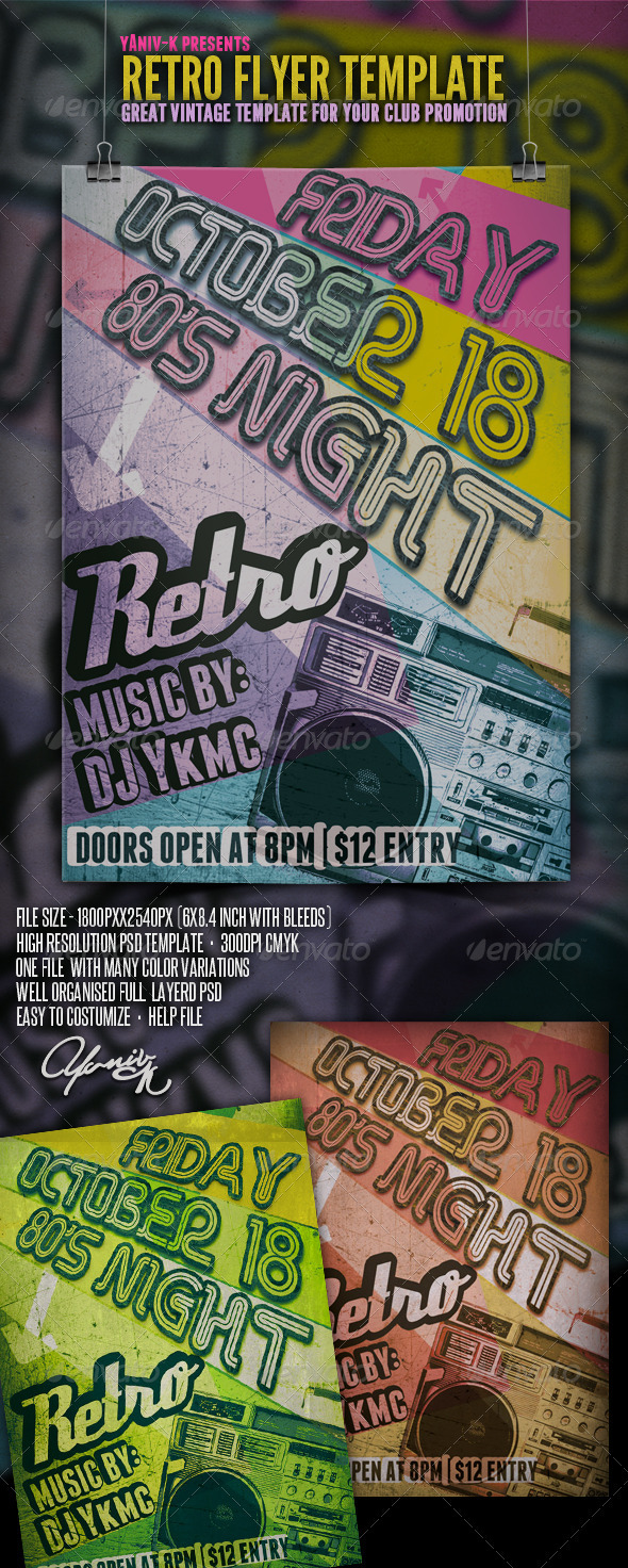 Retro Flyer - Clubs & Parties Events