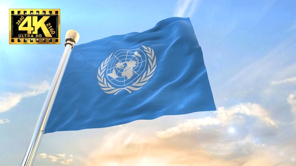 [4K] United Nations flag