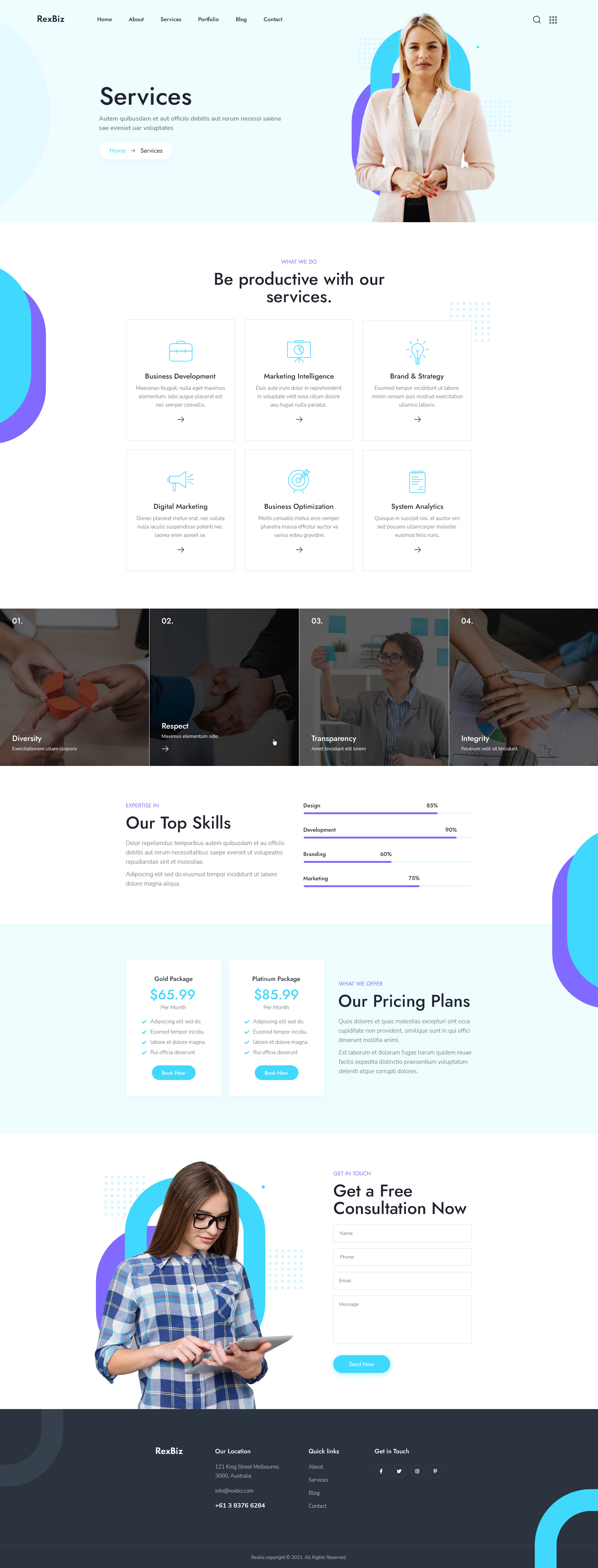 Rexbiz – Corporate Agency Elementor Template Kit by designingmedia