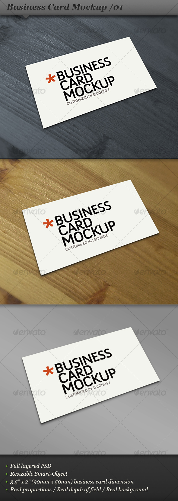Business card mockup display - Smart template 01 - Business Cards Print