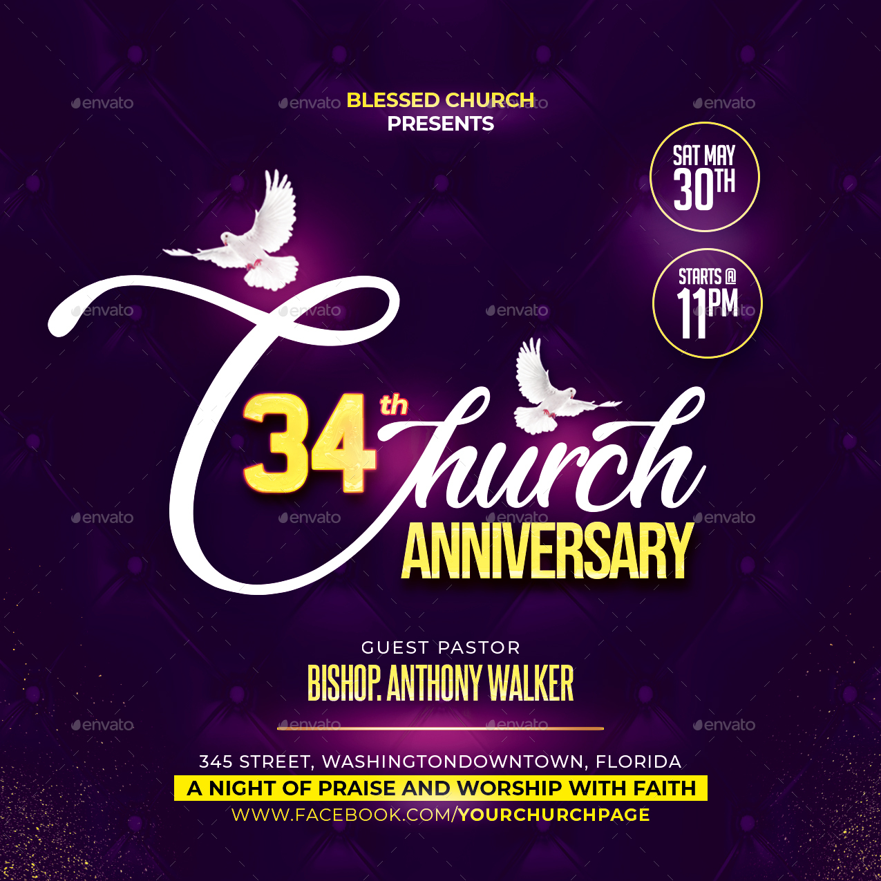 Church Anniversary Flyer/Poster, Print Templates | GraphicRiver