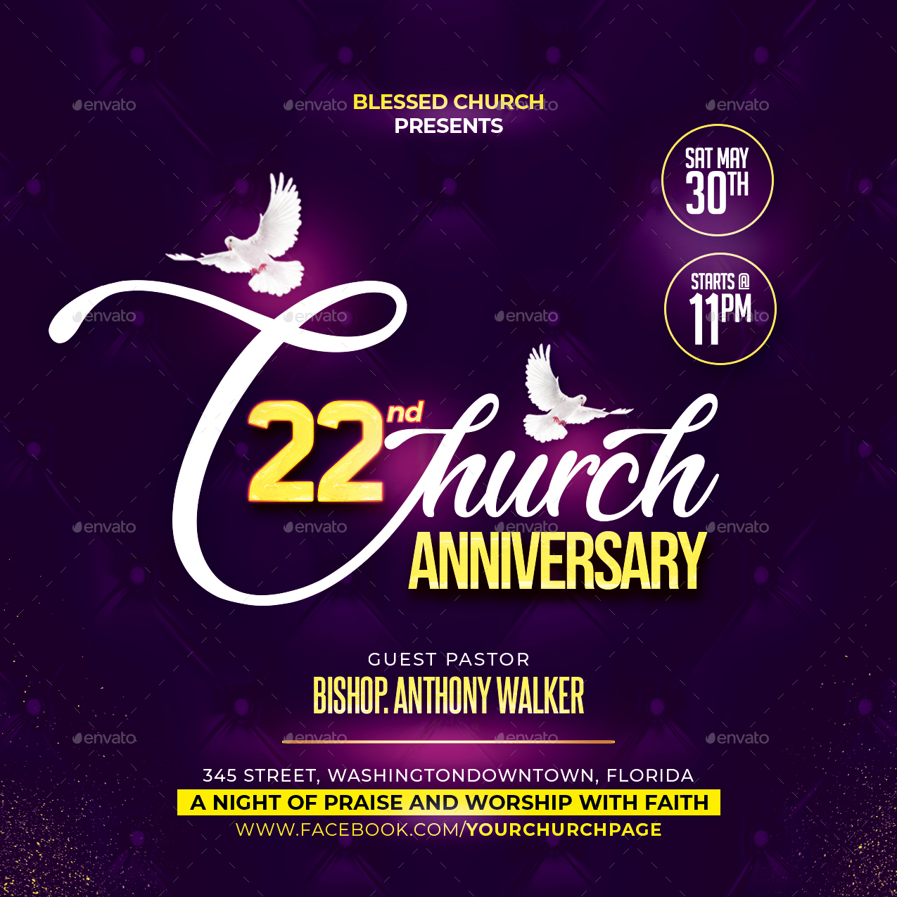 Church Anniversary Flyer/Poster, Print Templates | GraphicRiver