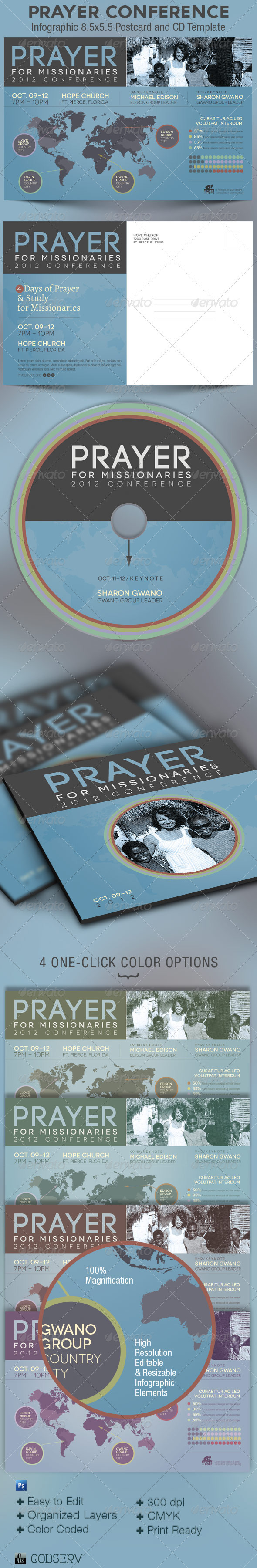Prayer Conference Church Flyer CD Template - Church Flyers