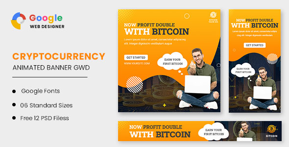 Cryptech Bitcoin Animated Banner Google Web Designer