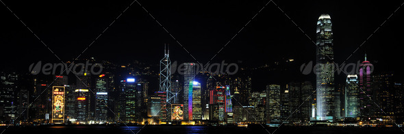 Hong Kong by night - Stock Photo - Images