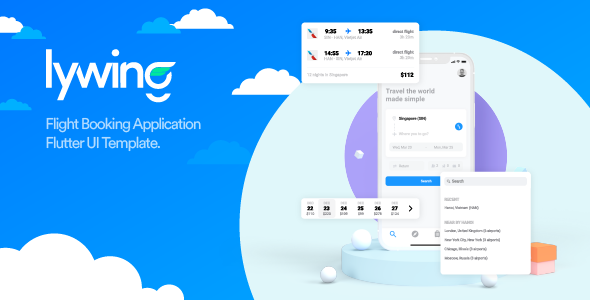 Lywing - Flight Booking App Flutter UI template