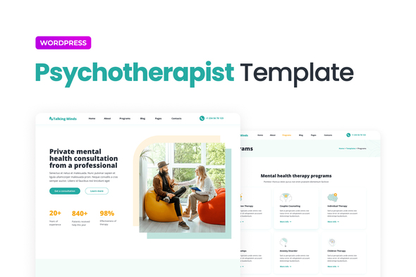Talking Minds – Psychotherapist Elementor Template Kit