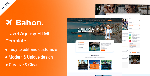 Exceptional Bahon - Travel Agency HTML5 Template