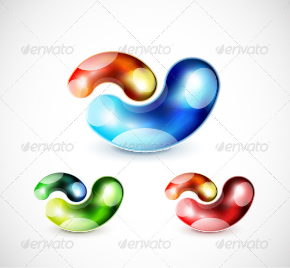Vector Shiny Abstract Bubbles - Decorative Symbols Decorative