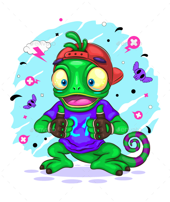Chameleon Cartoon Character