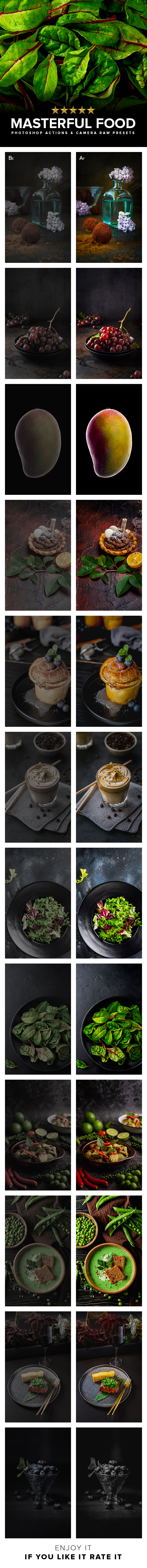 MASTERFUL FOOD Photoshop Action And Camera Raw Presets Pack