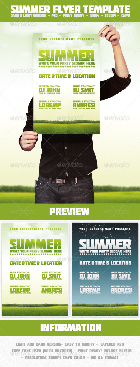 Summer - Flyer Template - Clubs & Parties Events
