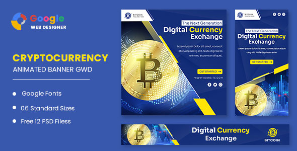 Cryptocurrency Bitcoin Animated Banner GWD