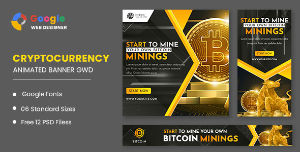 Cryptocurrency Animated Banner GWD