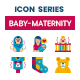80 Baby-Maternity  Icons | Dualine Flat Series
