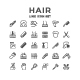 Set Line Icons of Hair