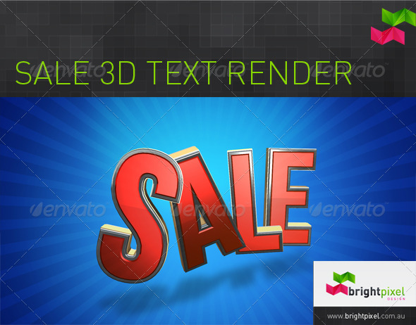 Sale 3D Text Graphic - Text 3D Renders