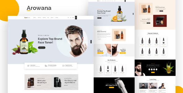 Awesome Arowana - Beard Oil & Barber Shop HTML Template
