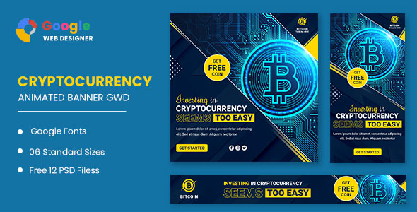 Cryptocurrency Bitcoin Animated Banner GWD