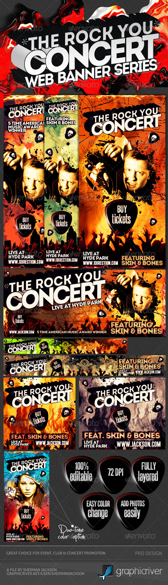 Concert & Event Web Banners & AD Kit PSD - 2 - Banners & Ads Web Elements