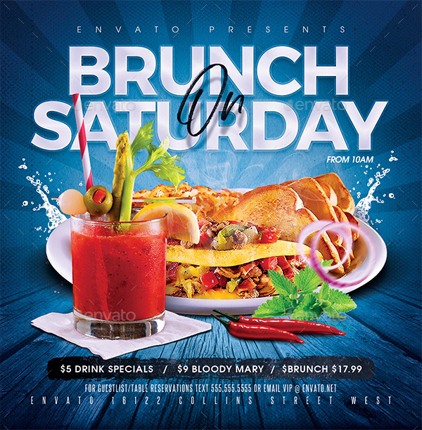 Brunch on Saturday Flyer Template, Print Templates | GraphicRiver