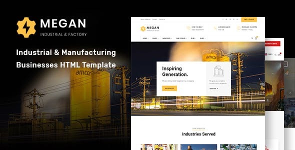 Exceptional Megan - Industrial & Manufacturing Businesses HTML Template
