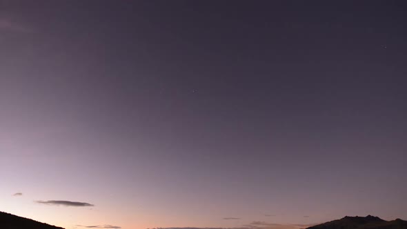 Time lapse of sky as twilight fades to night