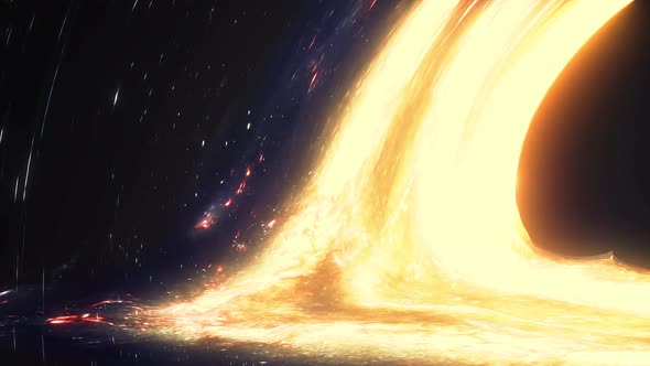 Orange Black Hole Event Horizon Close Up Seamless Loop alt