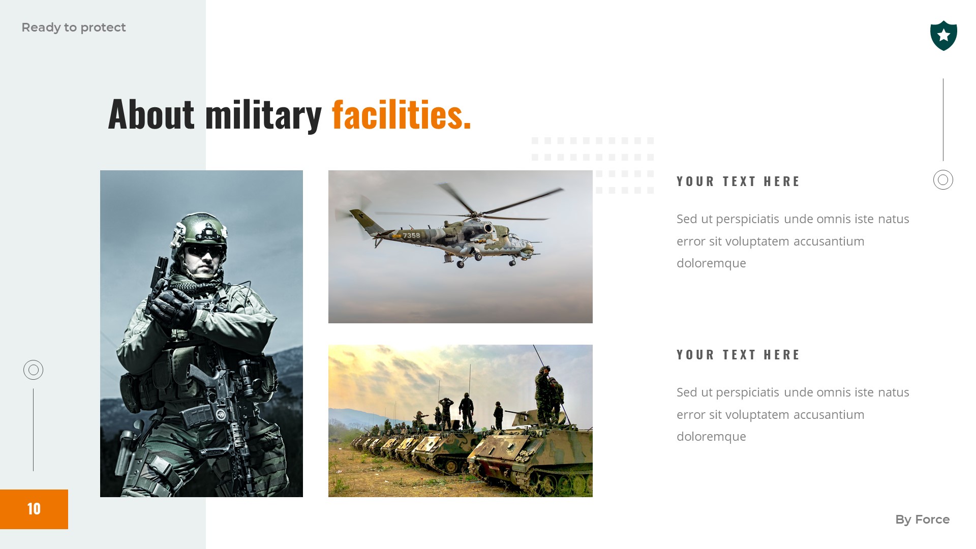 FORCE - Army Military Police PowerPoint Template, Presentation Templates