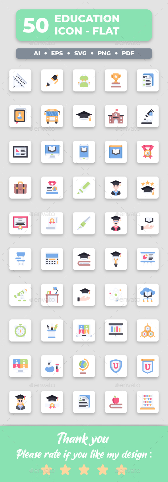 Education - Flat Collection Icon Set