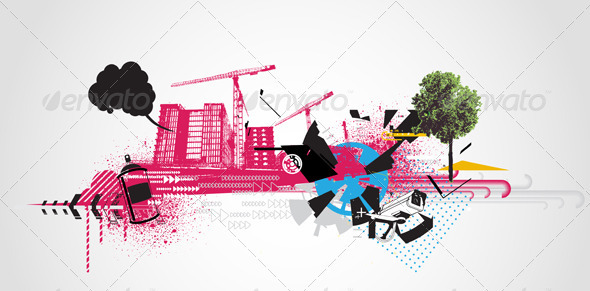Decorative urban background - Backgrounds Decorative