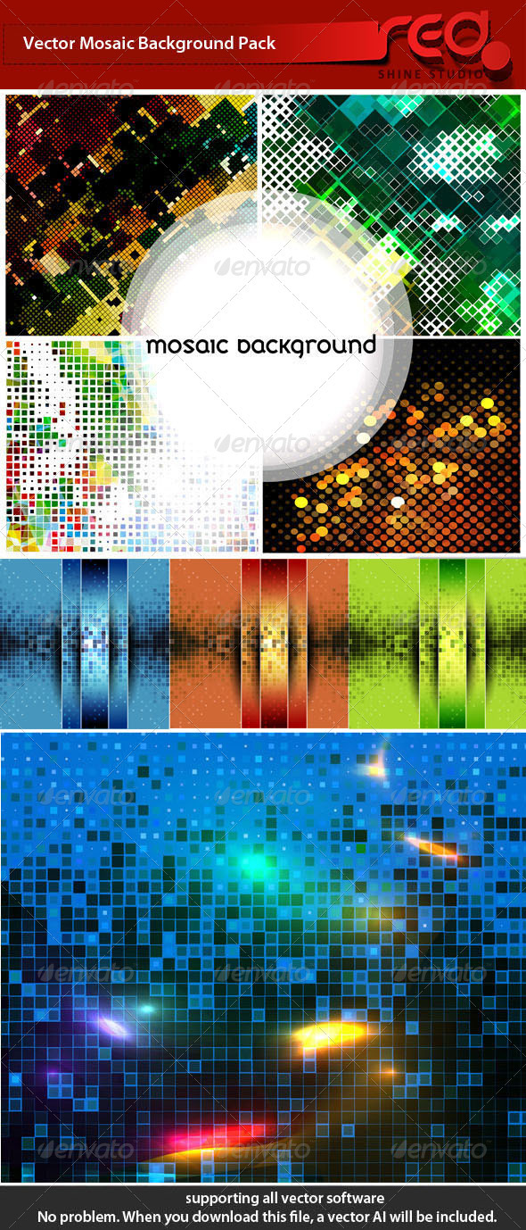 Mosaic background collection - Backgrounds Decorative