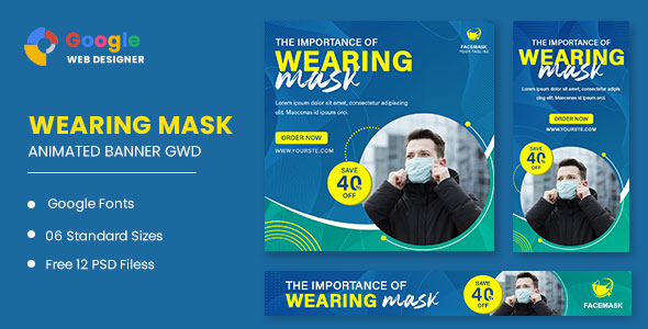 Wearing Mask Animated Banner GWD