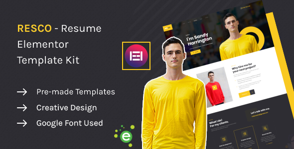 Resco - Resume Elementor Template Kit by envalab | ThemeForest