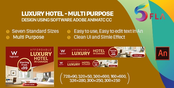Hotel Web Banners Ad HTML5 - Animate CC