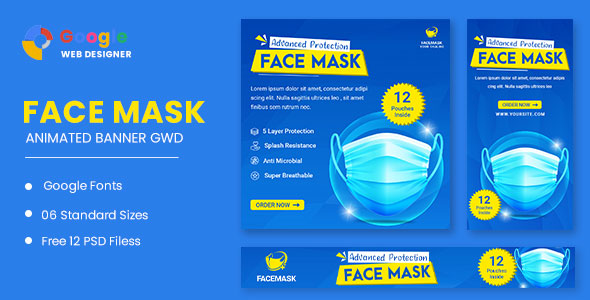 Face Mask Animated Banner Google Web Designer