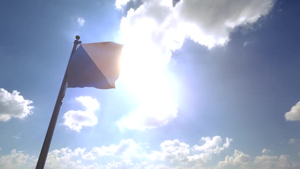 Zurich City Flag on a Flagpole V4 alt