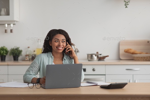 Bookkeeping at home, manager job, work remotely in workplace, covid-19 - Stock Photo - Images