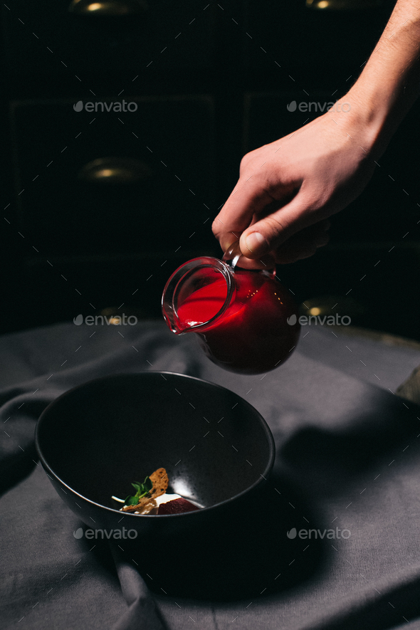 Michelin star food on gourmet French restaurant - Stock Photo - Images