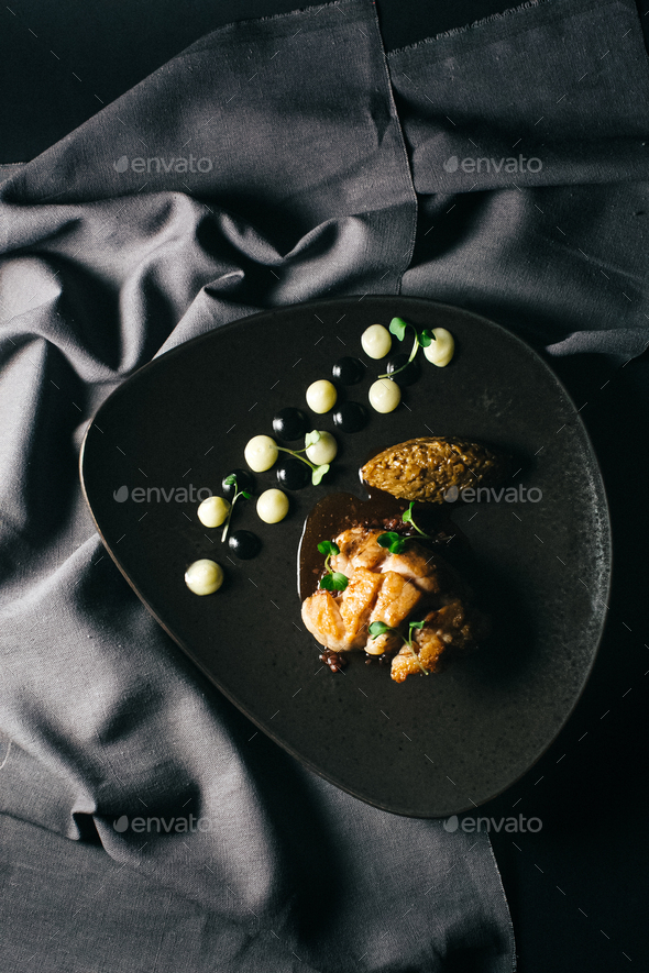 Michelin star food on gourmet French restaurant - Stock Photo - Images