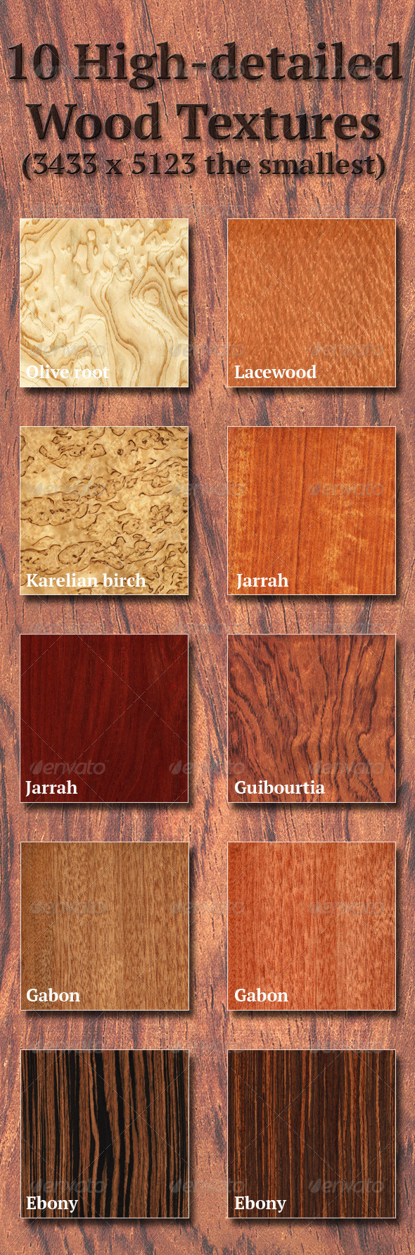 High-Detailed Wood Textures Set 2 - Wood Textures