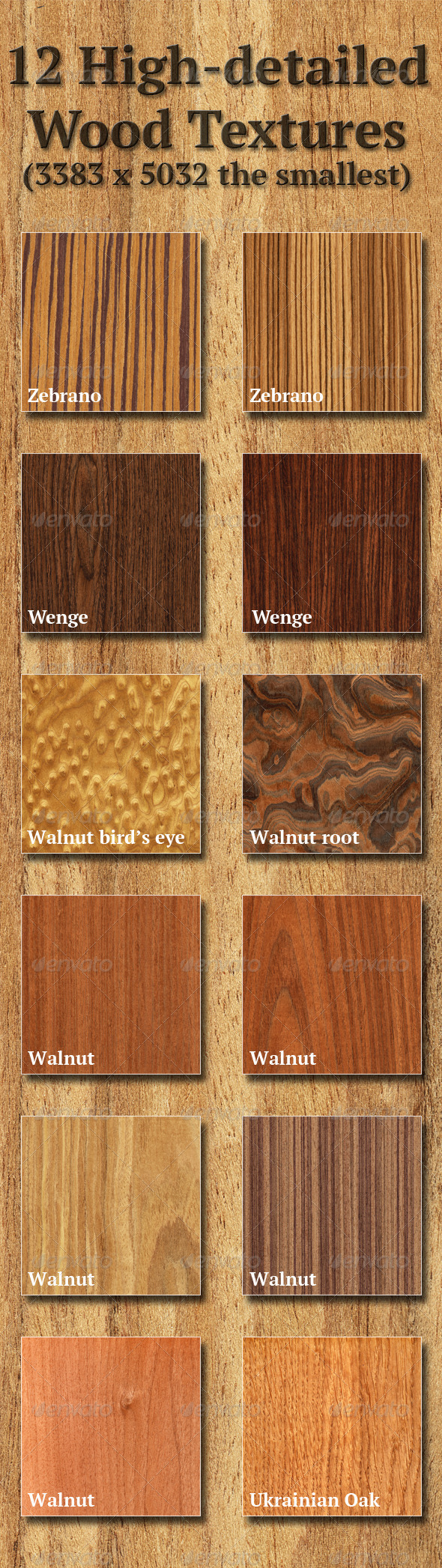 High-Detailed Wood Textures Set 4 - Wood Textures