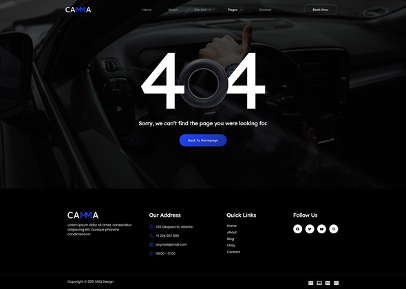 Camma - Car Rental Elementor Template Kit