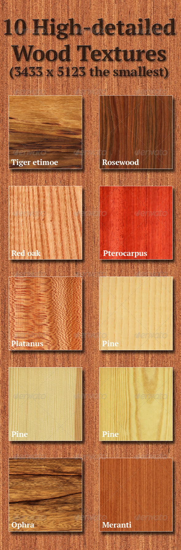 High-Detailed Wood Textures Set 5 - Wood Textures
