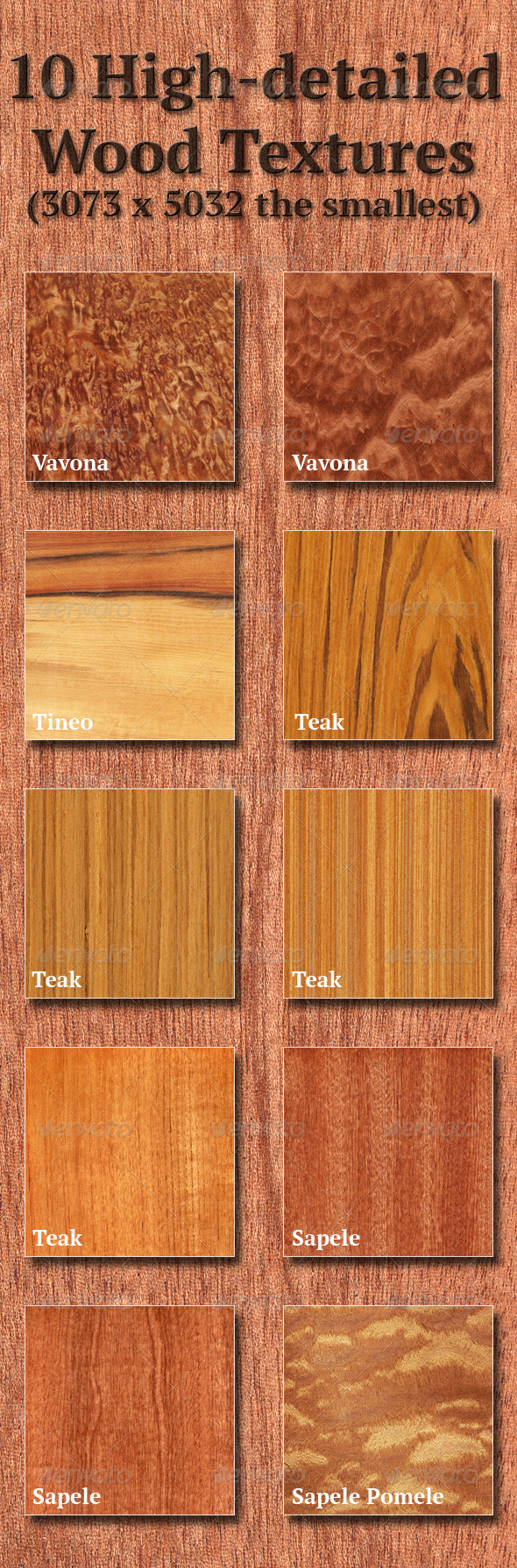 High-Detailed Wood Textures Set 6 - Wood Textures