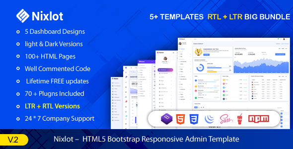 Nixlot –  HTML5 Bootstrap Admin Template