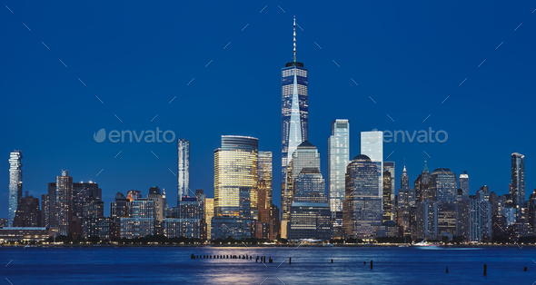 Blue hour in New York - Stock Photo - Images