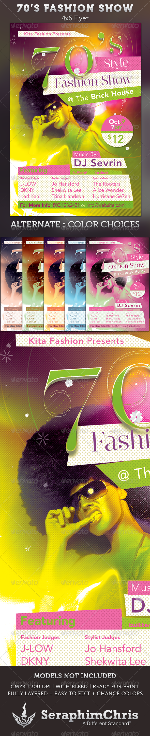 70's Fashion Show Flyer Template - Events Flyers